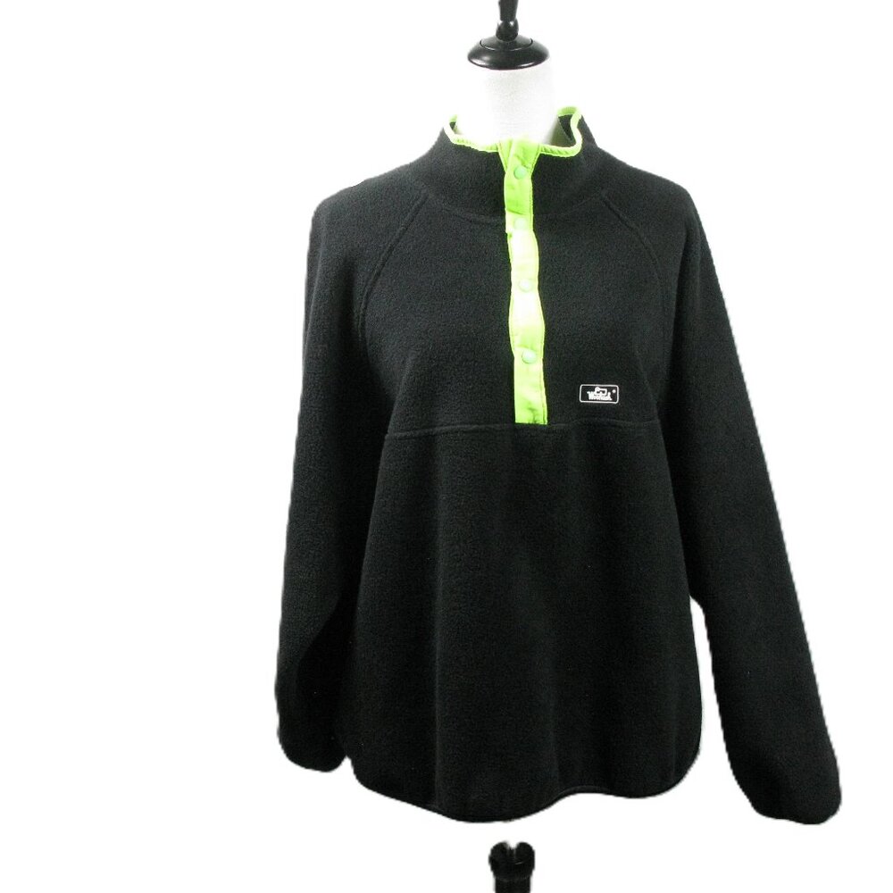 Woolrich Black Fleece Partial Snap Front Oversized Pull Over Size Large